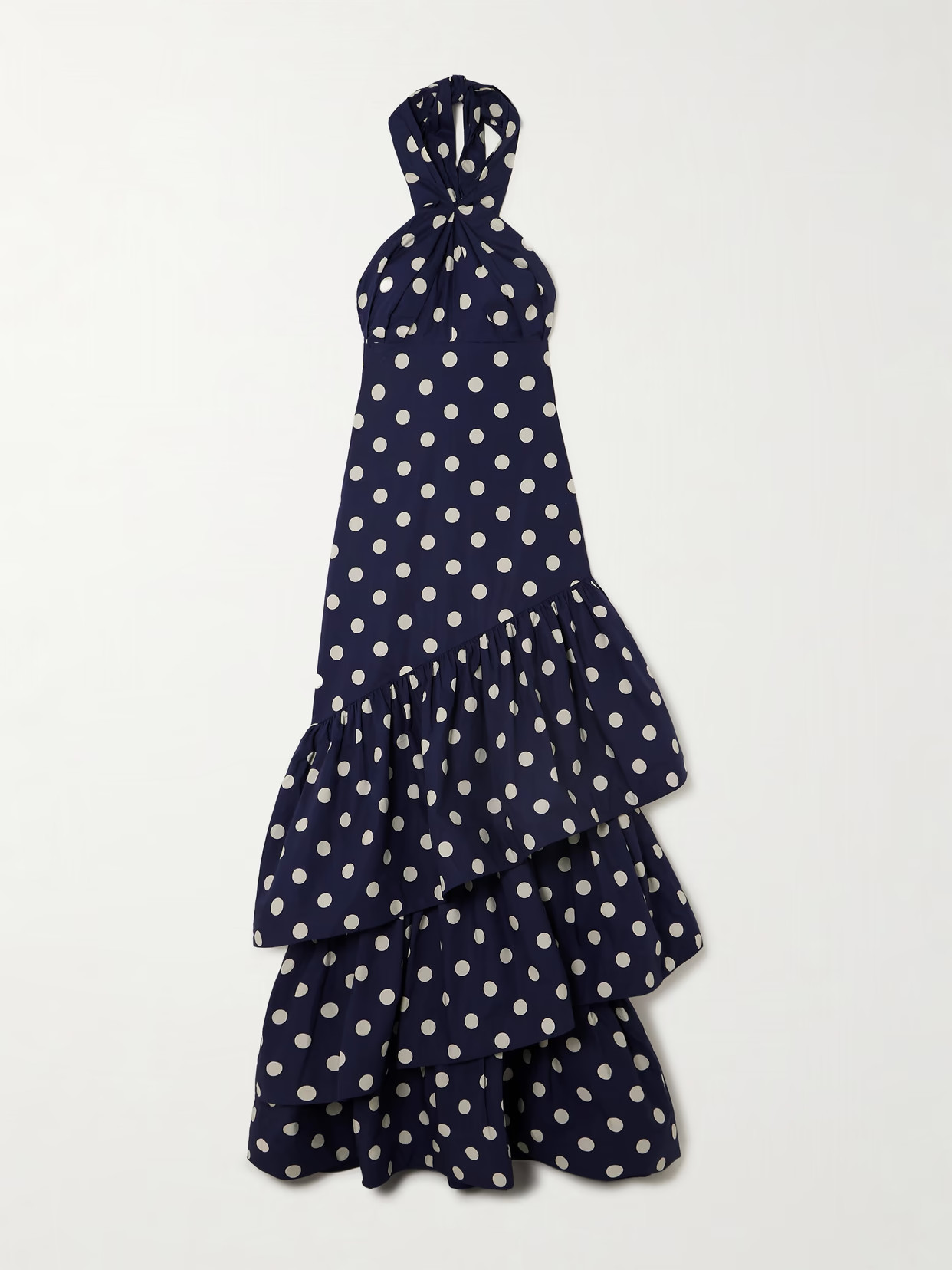 Cara Cara - Perla Ruffled Polka-dot Cotton-poplin Halterneck Maxi Dress - Navy | NET-A-PORTER (UK & EU)