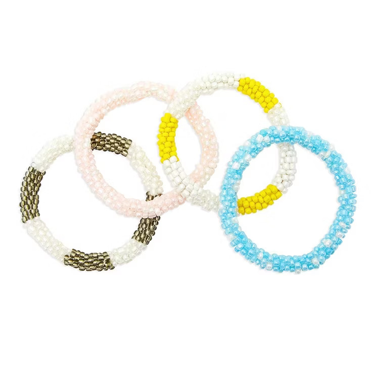 Zodaca 4 Pack Beaded Elastic Hair Ties Ponytail Holders for Women & Girls Hair Accessories | Target