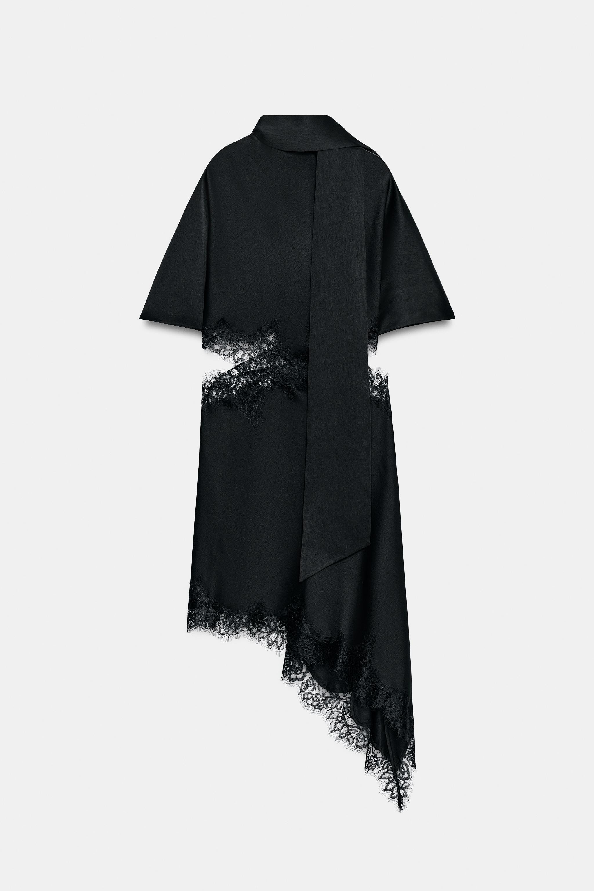 SATIN EFFECT LACE DRESS ZW COLLECTION | Zara US