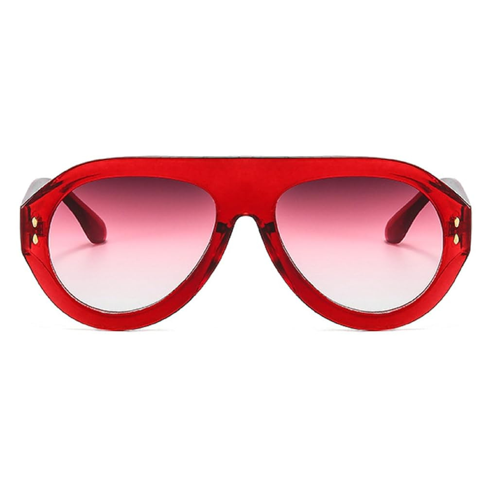 Popular Fashion Pilot Sunglasses Women Shades UV400 Retro Rivets Decoration Gradient Trending Men... | Amazon (US)