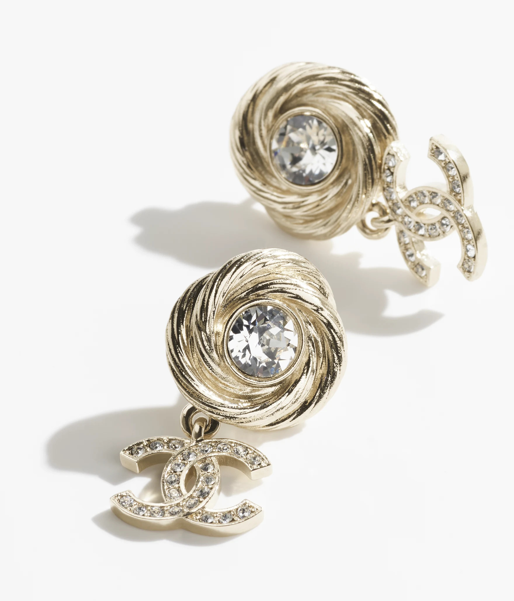 Pendant earrings - Metal & strass, gold & crystal — Fashion | CHANEL | Chanel, Inc. (US)