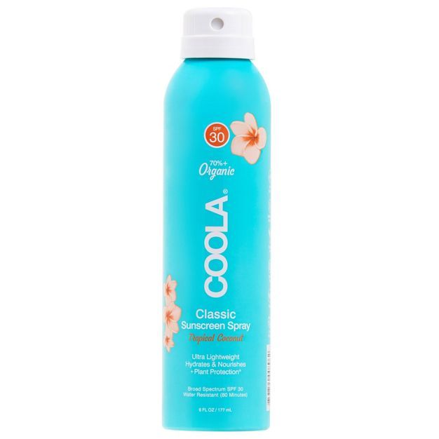 Coola Organic Classic Body Sunscreen Spray - SPF 30 - Tropical Coconut - 6.0oz | Target