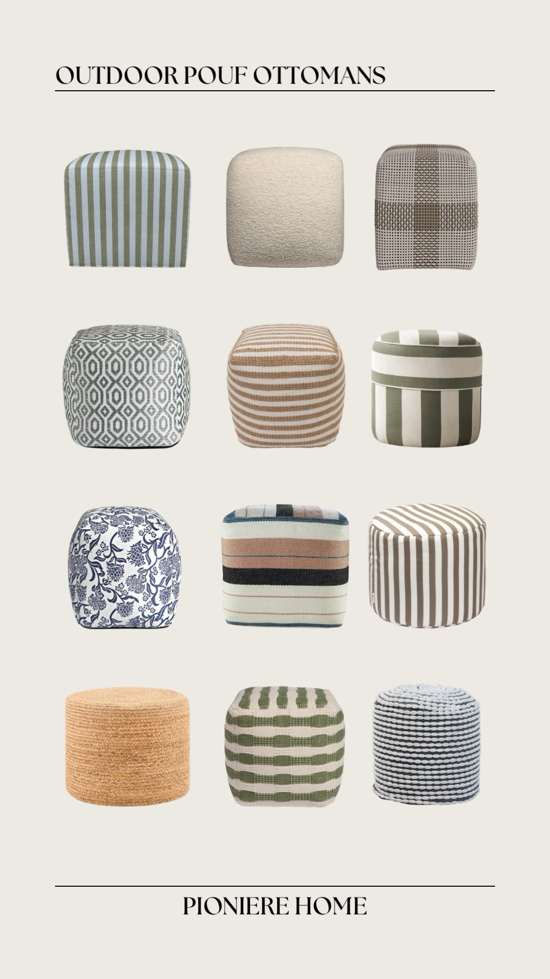 Outdoor pouf ottomans. Striped poufs, jute poufs, pouf ottomans., outdoor decor

#LTKHome #LTKSaleAlert #LTKSeasonal
