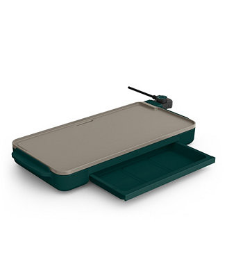 Bella 10" x 20" Griddle with Warming Tray, Forest Green - Macy's | Macy's