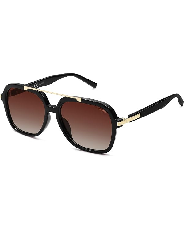 SOJOS Big Trendy Polarized Aviator Sunglasses for Women Men, 80s 90s Retro Square Aviators Sun Gl... | Amazon (US)