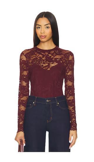 Clayton Lace Top in Cabernet | Revolve Clothing (Global)