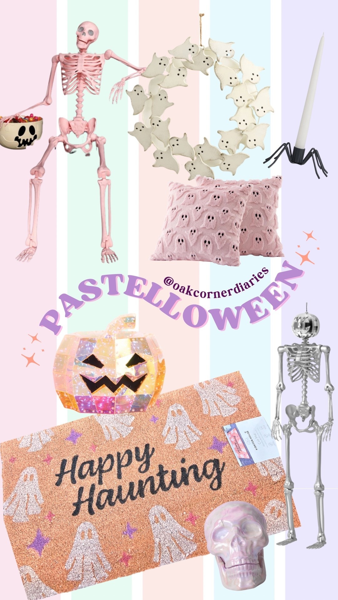 🎃👻 Pastelloween vibes only ✨ Mixing soft pastels with spooky touches for a chic + playful take on Halloween decor. Who says spooky can’t be pretty? 🩷🪄🕯️

#LTKHome #LTKFindsUnder50 #LTKSeasonal