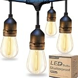 addlon LED Outdoor String Lights 48FT with Dimmable Edison Vintage Shatterproof Bulbs and Commercial | Amazon (US)