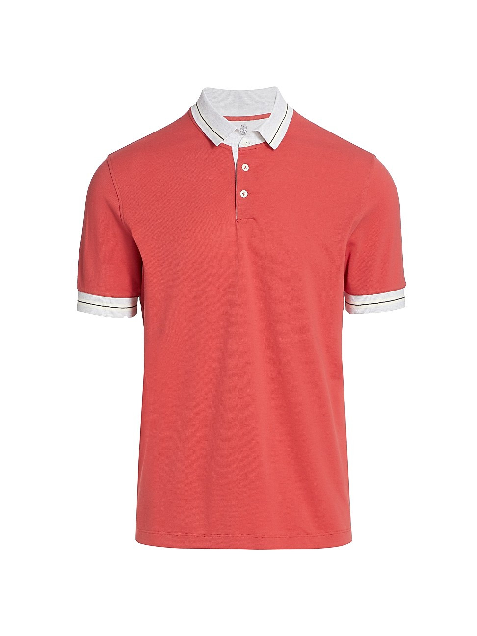 Brunello Cucinelli Men's Tipping Collar Polo T-Shirt - Red - Size 40 | Saks Fifth Avenue