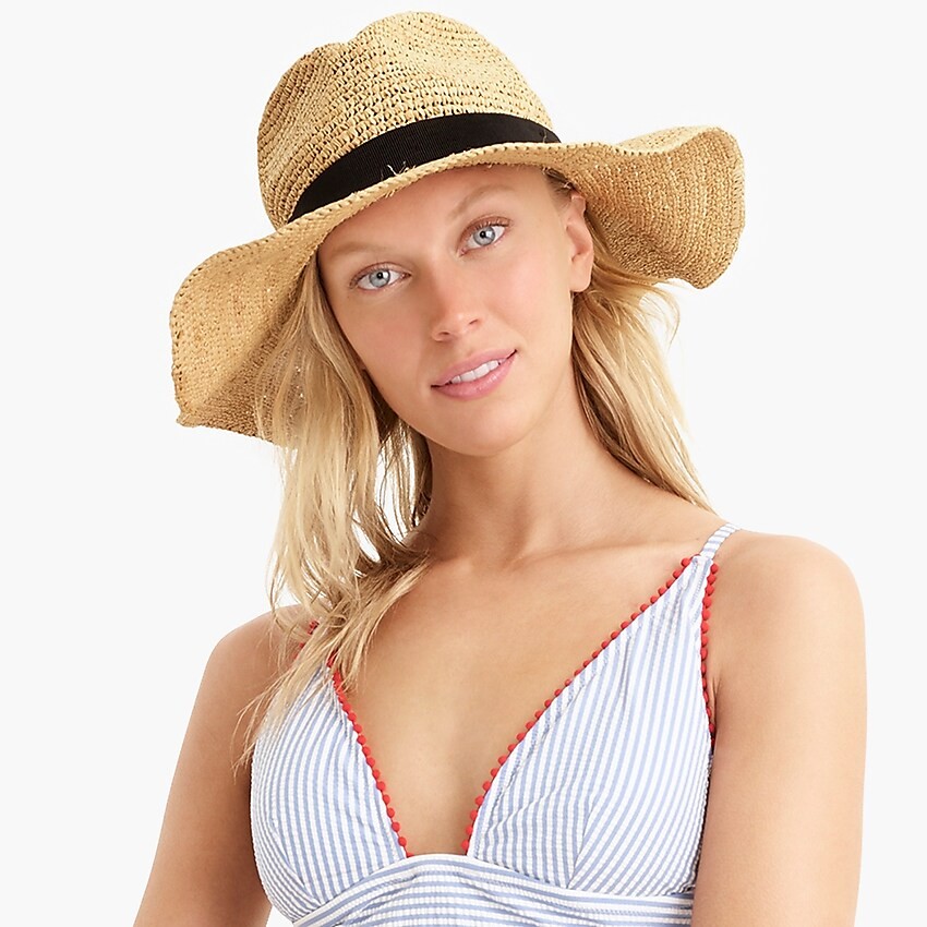 J.Crew: Wide-brim Packable Straw Hat For Women | J. Crew US