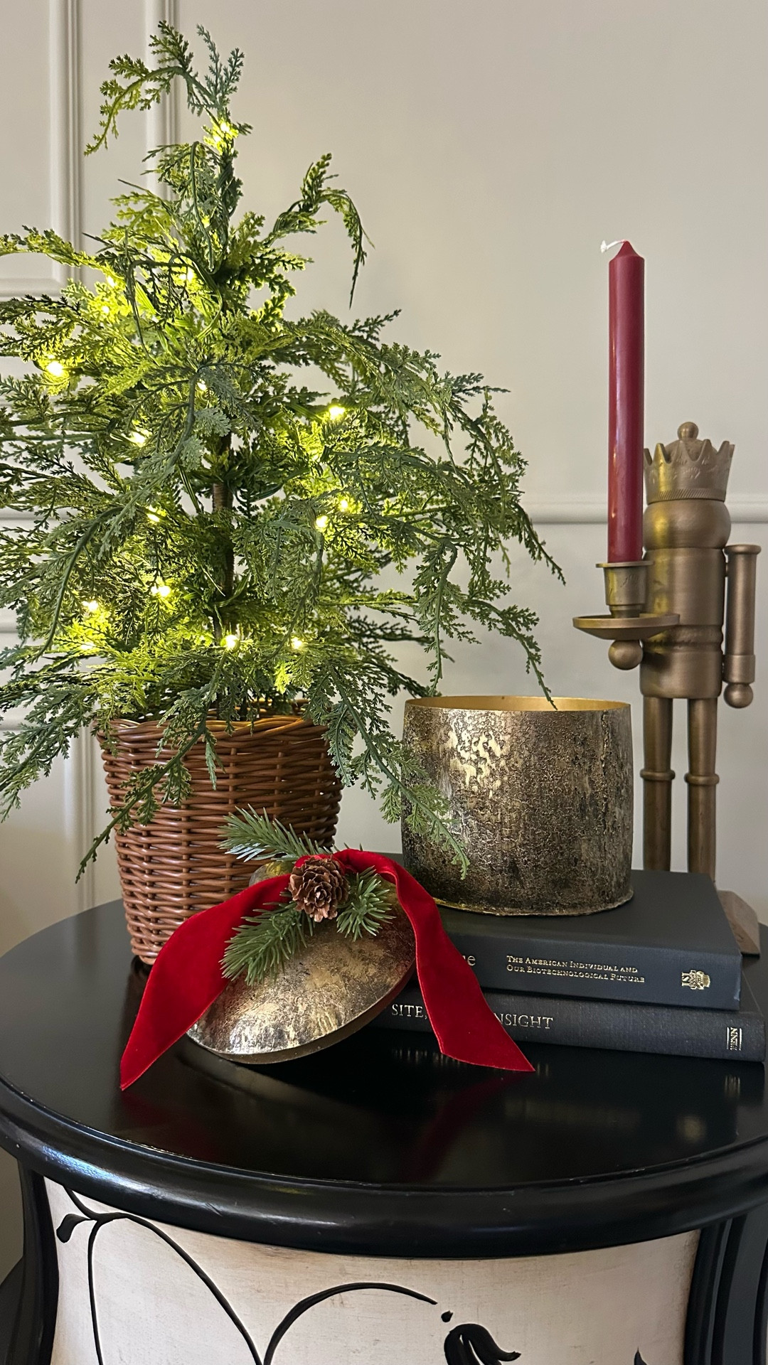 Give your home an instant holiday upgrade with just a few festive key items. The hammered brass candle and nutcracker made my side table look so pretty and festive this year! Now I want another nutcracker for my mantle! 

#LTKHoliday #LTKHome #LTKSeasonal