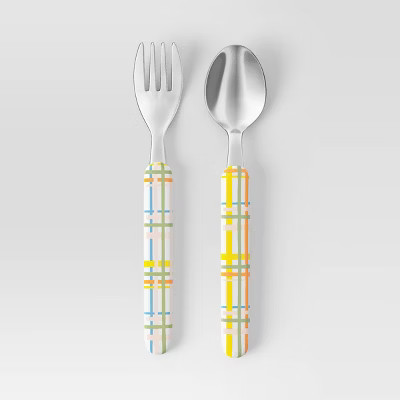 2pc Plaid Flatware Set - Room Essentials™ | Target