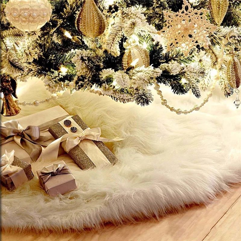 31"/35.4''/48'' Diameter White Snowflake Christmas Tree Skirt Base Floor Mat Cover Decoration - W... | Walmart (US)