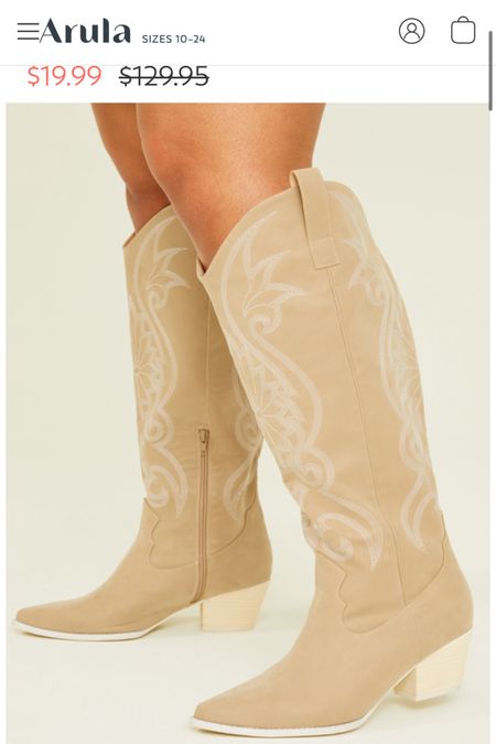 If you missed out on my silver wide calf cowboy boots these are currently on sale for $19!! I wear the 9w and they fit my 19 inch calves! 

#LTKplussize #LTKshoecrush #LTKfindsunder50