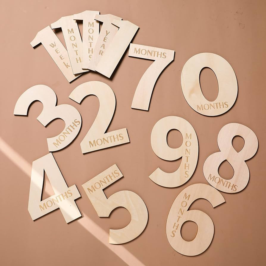 Baby Milestone Numbers| Wooden Photo Props| Newborn Birth Announcement Card| First Year Age Miles... | Amazon (US)