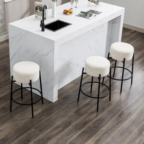 Swivel 26.7'' Boucle Counter Stool | Wayfair North America