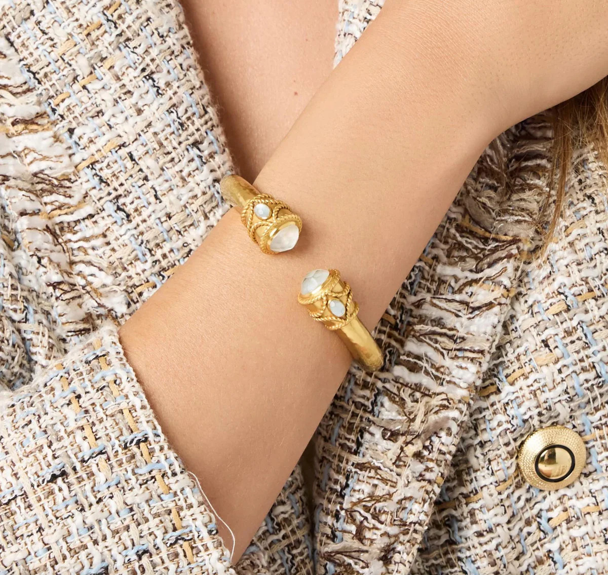 Nassau Demi Cuff - Iridescent Clear Crystal | MeMe's