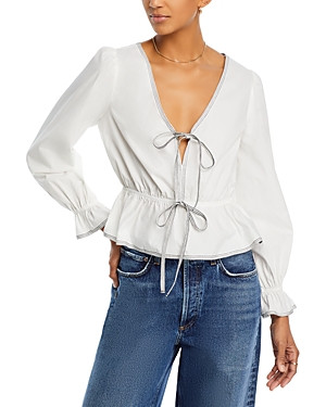 Lucy Paris Bailey Tie Front Top | Bloomingdale's (US)
