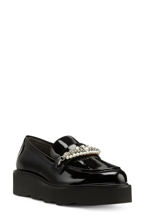 Stuart Weitzman Pearldrop Platform Loafer in Black at Nordstrom, Size 8 | Nordstrom