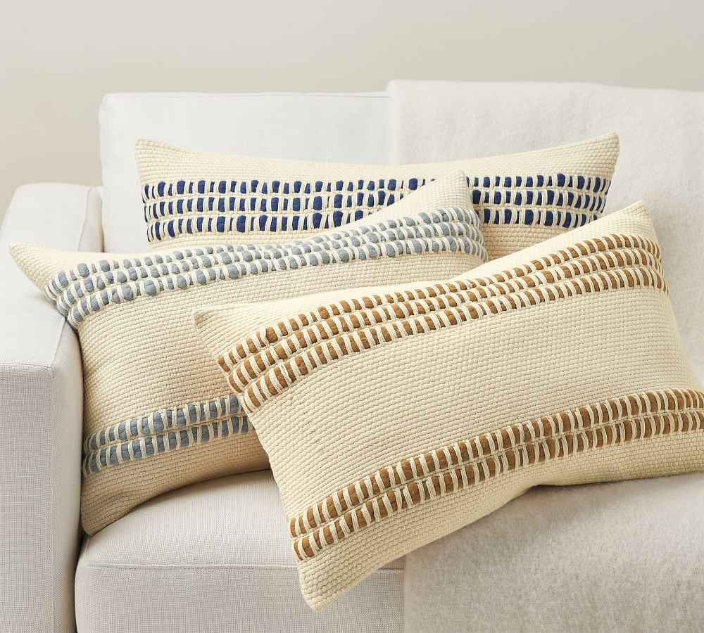 Reed Striped Lumbar Pillow Covers | Pottery Barn (US)