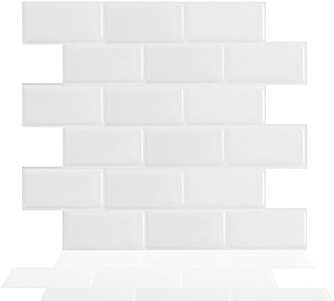 Tic Tac Tiles 12"x 12" Peel and Stick Self Adhesive Removable Stick On Kitchen Backsplash Bathroo... | Amazon (US)