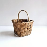 Handled Basket Antique 12"" Splint Ash Woven Wood | Etsy (US)