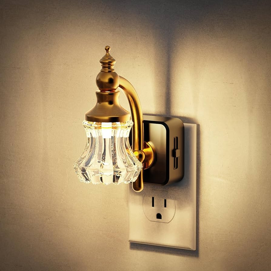 JandCase Night Light, Night Lights Plug into Wall, Glass Flower LED Nightlight, 0-100 LM Dimmable... | Amazon (US)