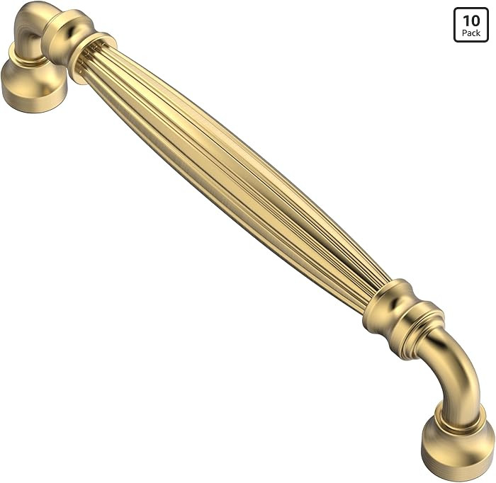 Alzassbg Cabinet Pulls, Champagne Bronze, 5 Inch Hole Center, Fluted Design, Decorative Hardware ... | Amazon (US)