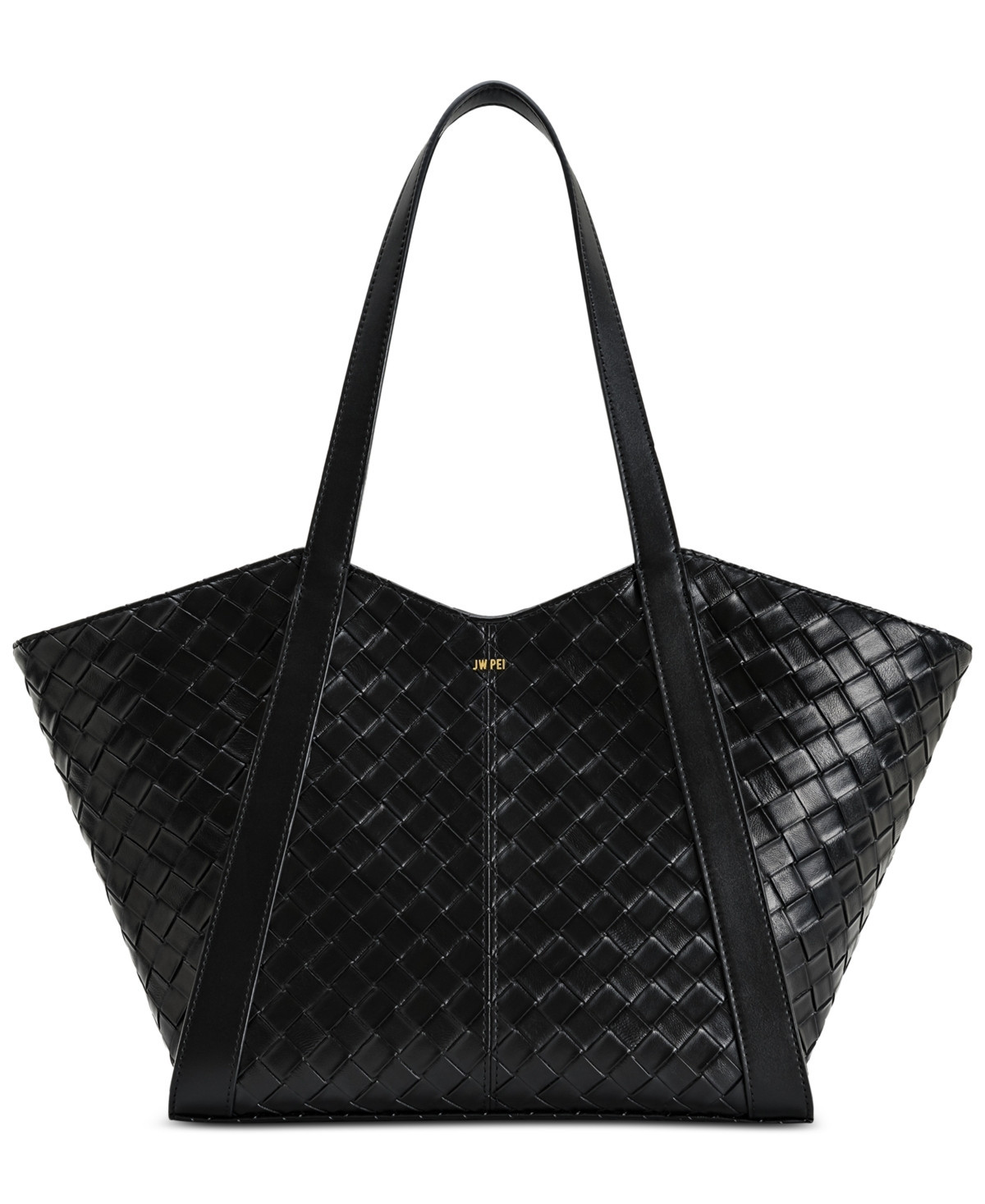 Kiana Large Capacity Woven Tote Bag - Black | Macy's