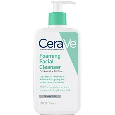 CeraVe Foaming Facial Cleanser 12 oz for Daily Face Washing, Normal to Oily Skin | Walmart (US)