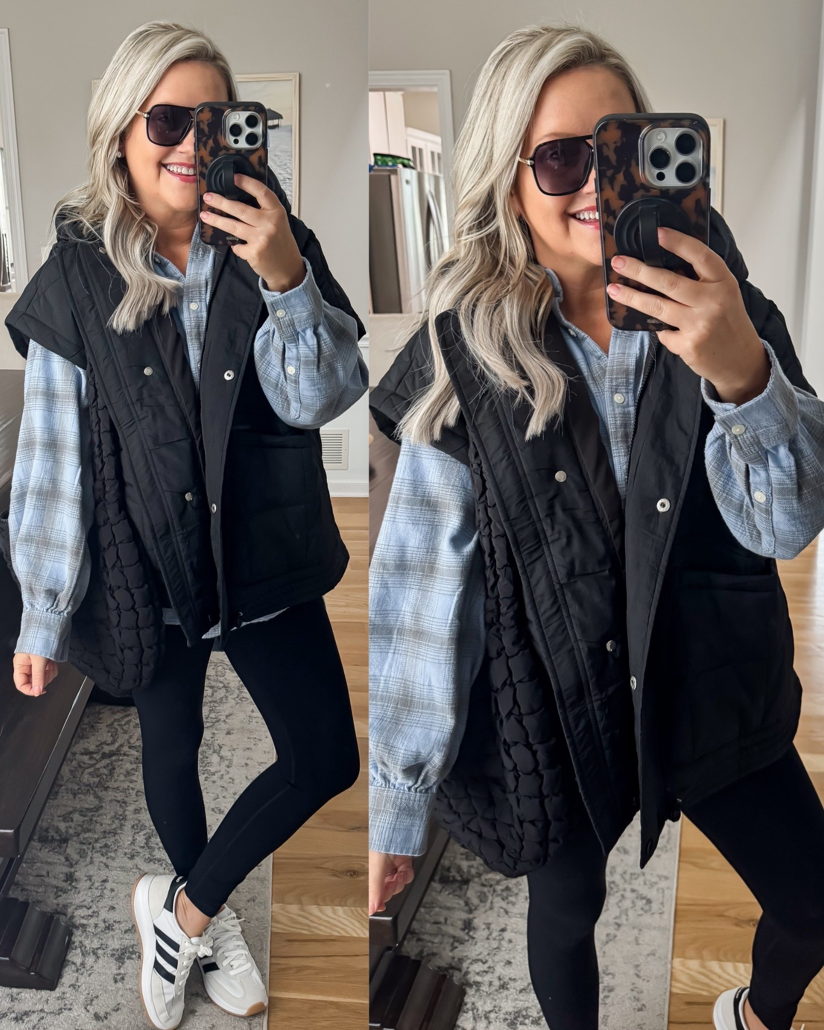 OOTD for basketball games 🏀
I’m in size small in the plaid flannel shirt (runs oversized), small in the leggings and medium in the vest. 
Aerie flannel
Momlife outfit 
Sports mom
Free people style 
Leggings outfit 


#LTKootd #LTKmomlife #LTKFindsUnder50