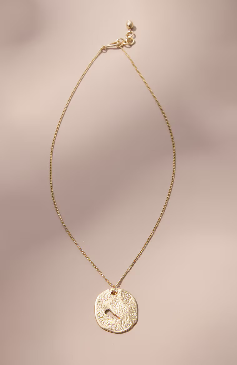 Goldtone Hammered Coin Necklace | J. Jill