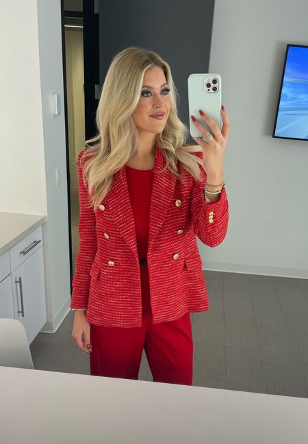 Red is the color of the season.

Making workwear fashion more fun pairing two old pieces from my closet together. 

Red Jumpsuit is Calvin Klein
Blazer is Zara 

#LTKfindsunder100 #LTKworkwear #LTKSeasonal