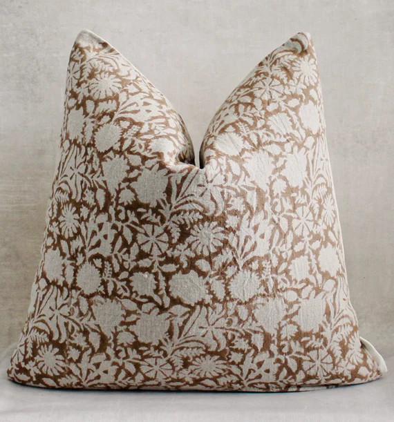 EKONDU Indian Hand Block Linen Pillow Cover - Etsy | Etsy (US)