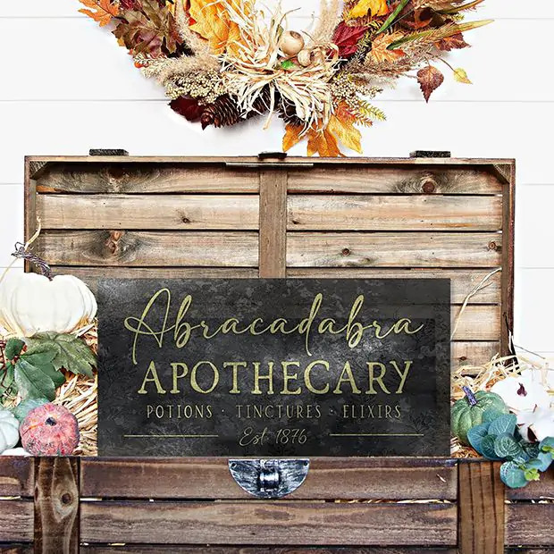 Abracadabra Apothecary Canvas Wall Sign | Antique Farm House