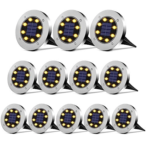 DUUDO Solar Lights Outdoor Waterproof 12Pack, Solar Garden Lights Pathway Light Bright In-Ground Light Landscape Lighting Outdoor Garden Decor for Yard, Patio, Driveway, Walkway Warm Light | Amazon (US)