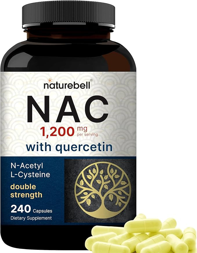 NAC Supplement 1200mg Per Serving | 240 Capsules, N-Acetyl Cysteine with Quercetin | Double Stren... | Amazon (US)