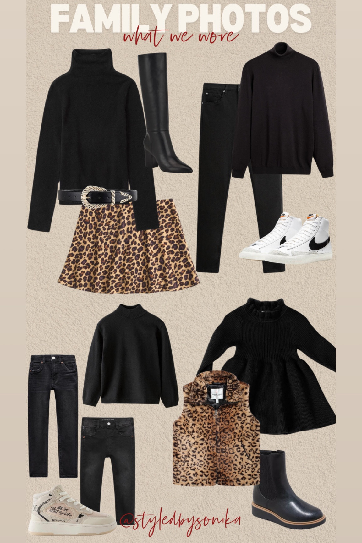 Easy Family photo outfits
Black outfits
Leopard
All men’s and boys items are Zara and linked in my stories/IG 

#LTKFamily #LTKMens #LTKKids