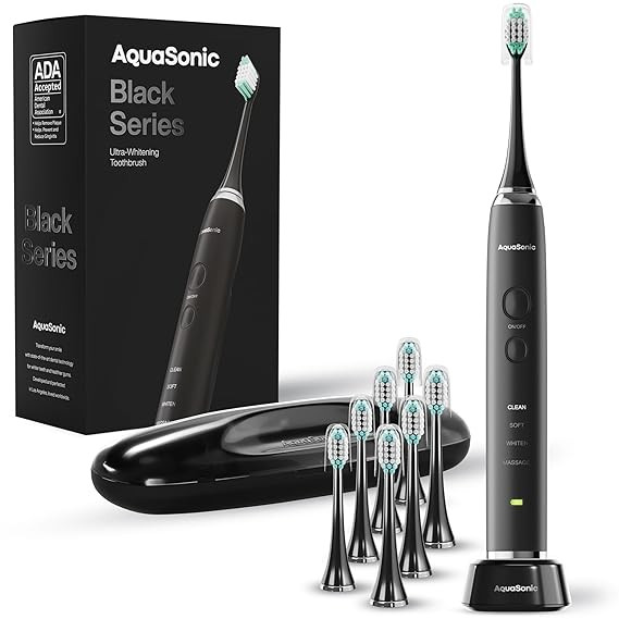 Aquasonic Black Series Ultra Whitening Toothbrush – ADA Accepted Electric Toothbrush- 8 Brush H... | Amazon (US)