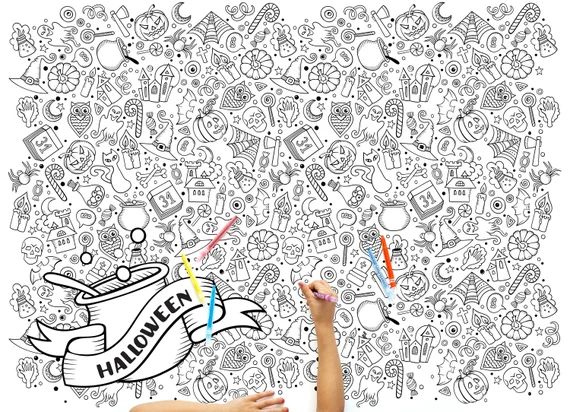 Halloween Giant Coloring Page  // Extra Large Poster Coloring Page // Kids Crafts // Kids Activit... | Etsy (US)