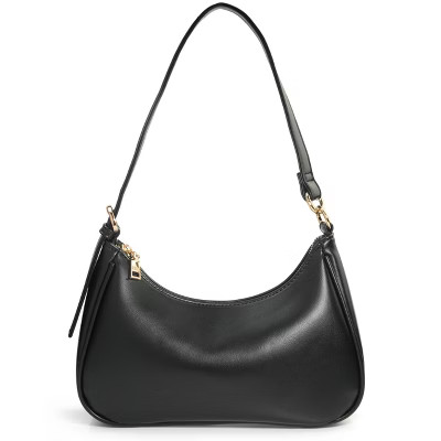 Women's Crescent Shoulder Bag Vegan Leather Chain Cross body bag Convertible Handbag (Black) | Target