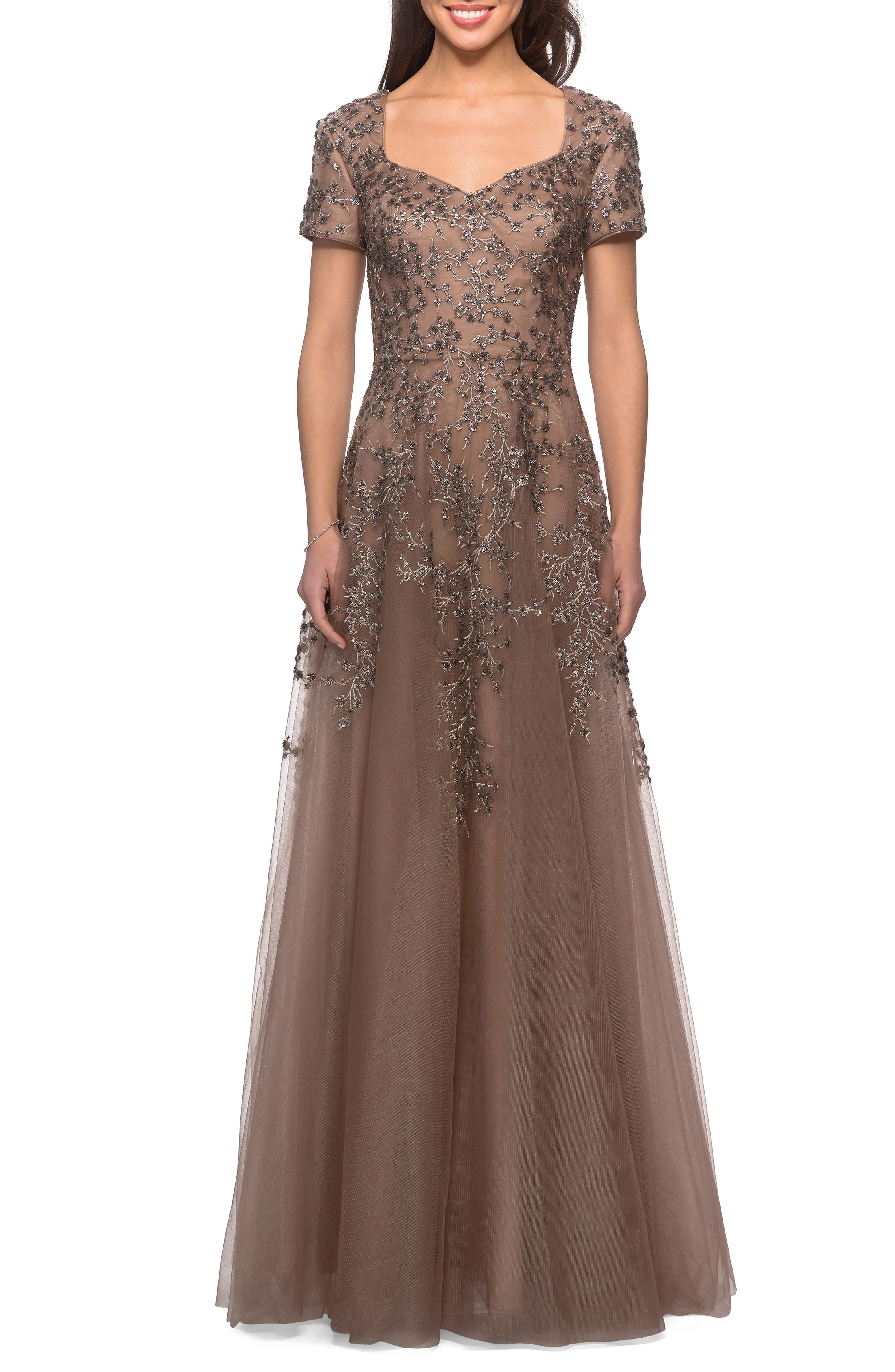 Embellished Tulle A-Line Gown | Nordstrom