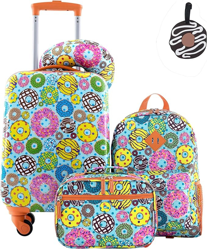 Travelers Club 5 Piece Kids' Luggage Set, Donut | Amazon (US)