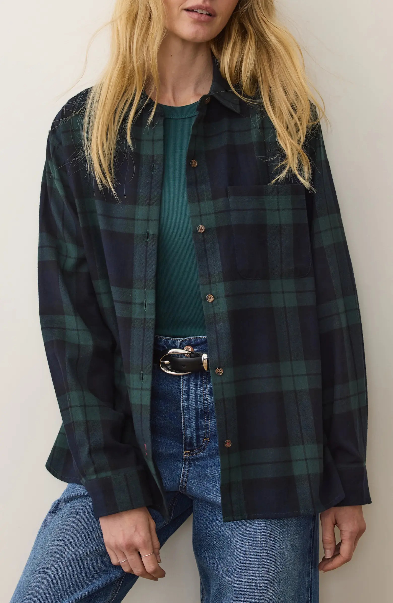 Marine Layer Jane Plaid Relaxed Fit Organic Cotton Plaid Button-Up Shirt | Nordstrom | Nordstrom