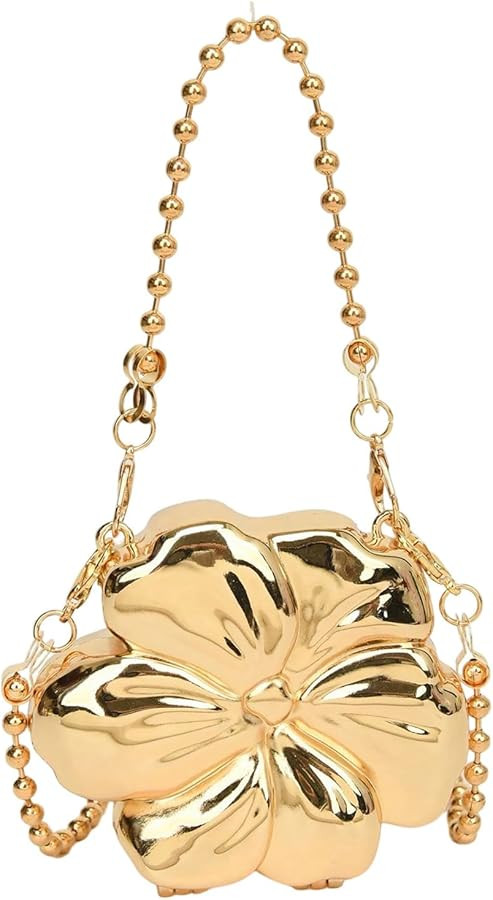 men's Metallic Flower Clutch Bag Small Crossbody Bags Club Party Evening Purses for Party Prom | Amazon (US)