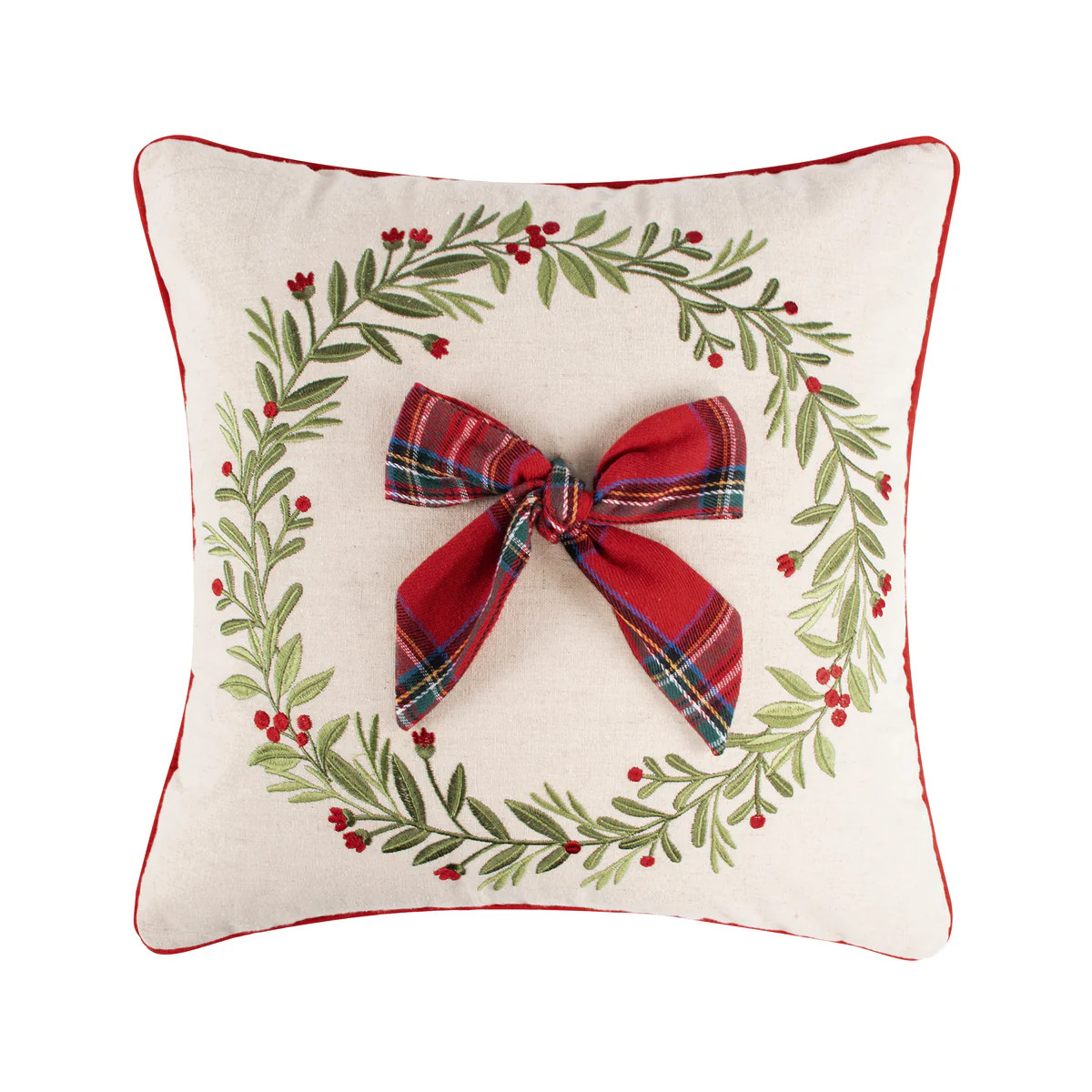 Merry Tartan Bow Pillow | Levtex Home