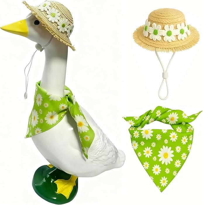 Summer Spring Porch Goose Outfit for 23" 17" Lawn Porch Goose Statue Costume Cute Daisy Bandana a... | Amazon (US)