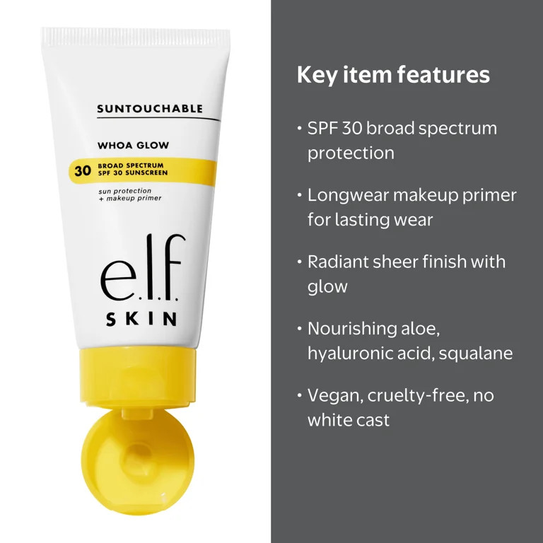 e.l.f. SKIN Suntouchable! Whoa Glow SPF 30 , Sunbeam, 1.69 fl oz | Walmart (US)