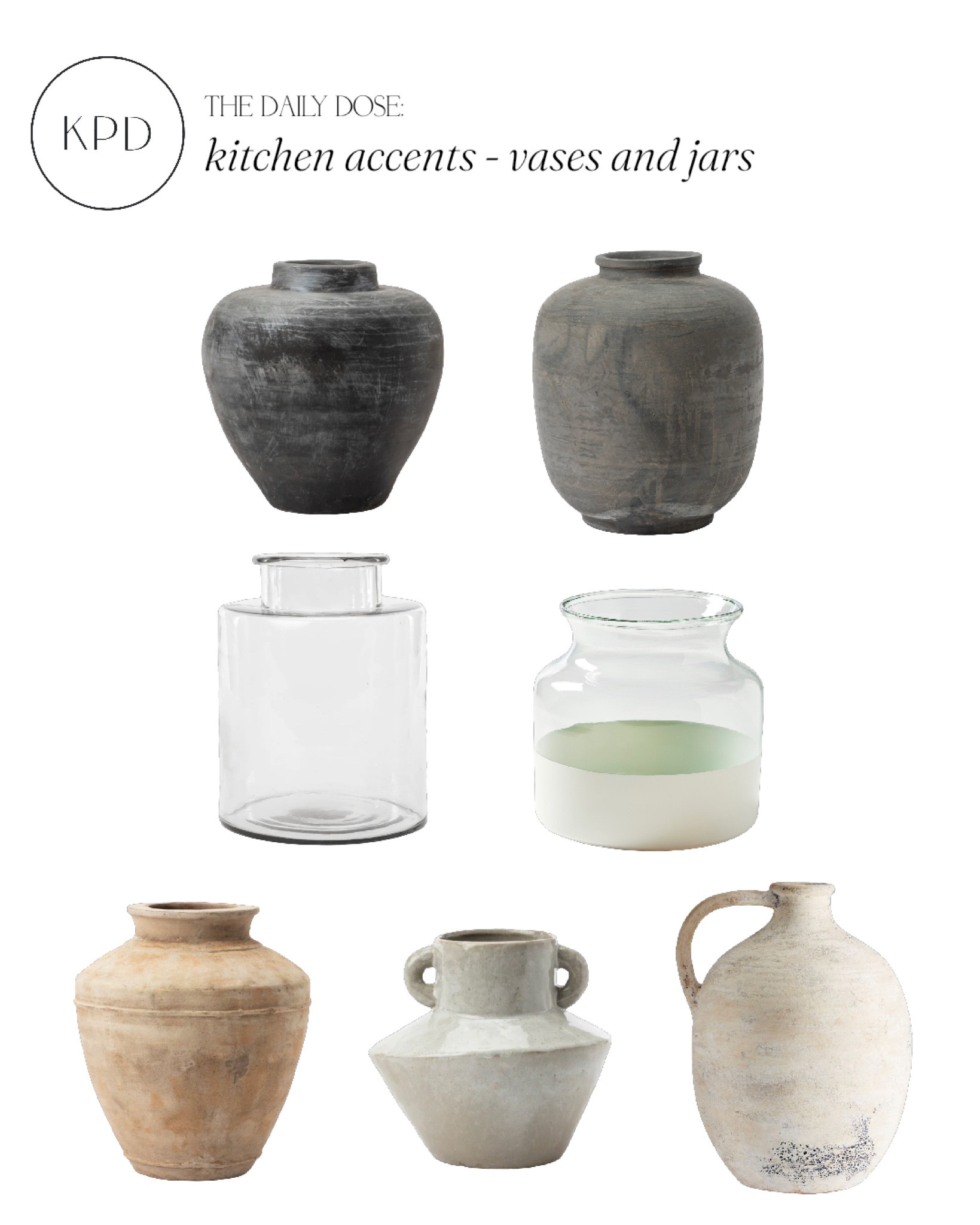 kpd the daily dose: kitchen accents vases and jars from mcgee & co. serena and lily, pottery barn and more  



#LTKhome #LTKstyletip