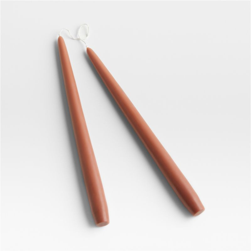 Dipped Rust Brown Taper Candles 12", Set of 2 + Reviews | Crate & Barrel | Crate & Barrel